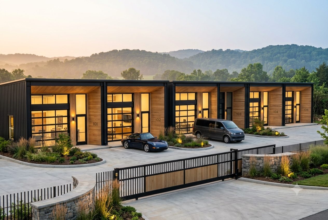 Exterior view of the gated suites