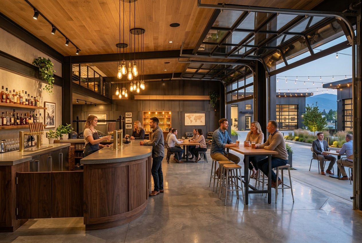 The taproom and café anchor